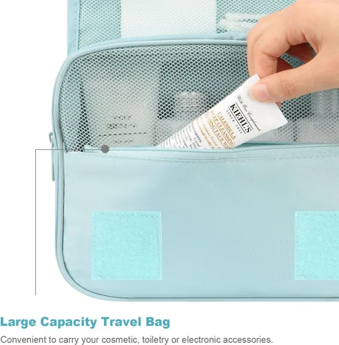 Miniatura 5 de Mossio Neceser colgante Organizador grande de viaje de maquillaje cosmético para hombres y mujeres con gancho resistente