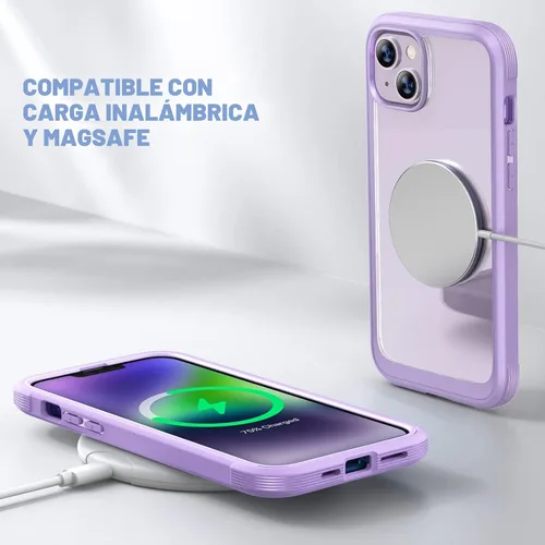 Miniatura 4 de Diaclara - Funda diseñada para iPhone 14 de 6.1 pulgadas, de cuerpo completo, con protector de pantalla sensible al tacto y antiarañazos, con Púrpura