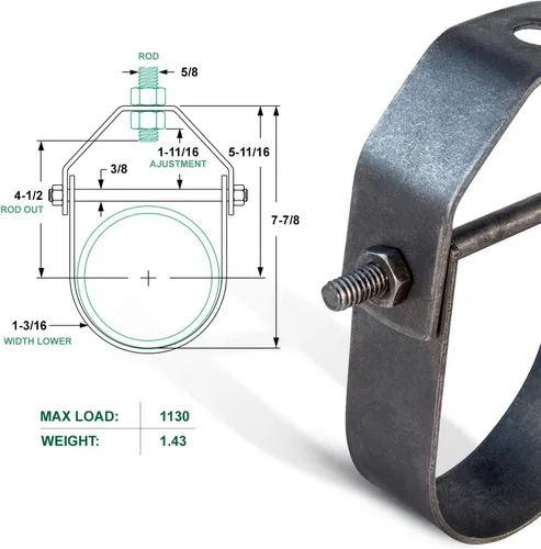 Miniatura 7 de Highcraft IDT-QM01-10 - Percha para horquilla de acero sin recubrimiento, 1 pulgada, paquete de 10 unidades, color negro