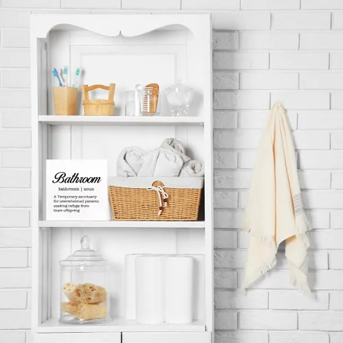 Miniatura 7 de Letrero divertido de madera con definición de baño, placa de bloque de madera para el hogar, baño, estante y decoración de inodoro
