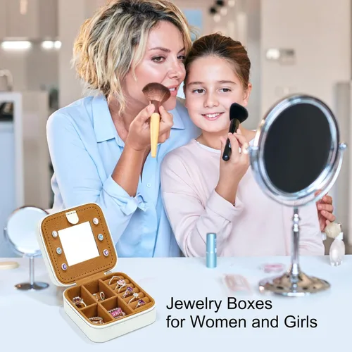 Miniatura 5 de Joyero pequeño organizador de joyas de viaje, mini joyero de viaje, soporte para joyas, artículos esenciales de viaje, regalos personalizados