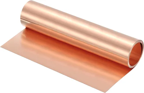 Miniatura 18 de uxcell Rollo de chapa de cobre para tapajuntas 3500 mm x 100 mm x 0,02 mm, tira de cobre puro al 99,9% de 101,6 mm x 3,5 m, placa de hoja de metal
