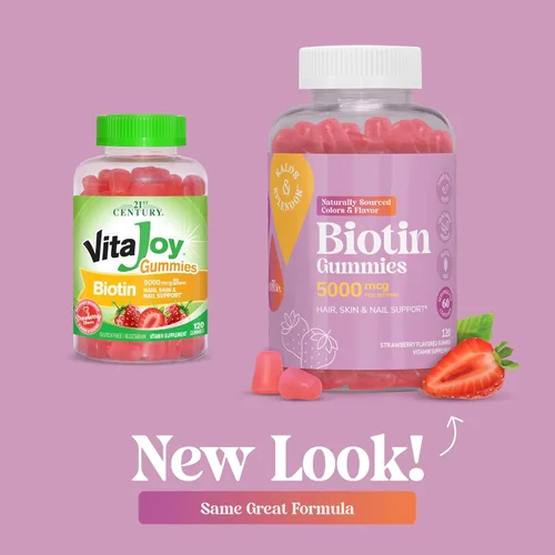 Miniatura 3 de 21st Century Vitajoy Gomitas de biotina, (27729), fresa, 120
