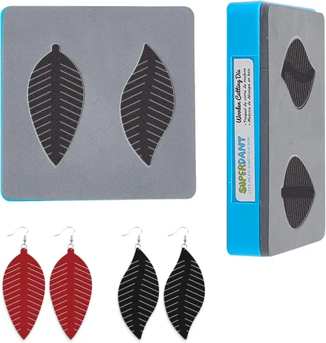 Miniatura 12 de SUPERDANT Troqueles de corte de cuero con borlas, 2 formas, aretes de cuero, troquelados con flecos, troquelados de madera, aretes colgantes, Gota