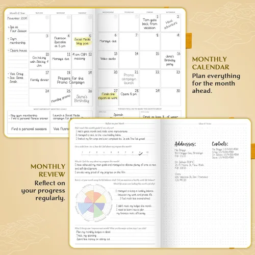Miniatura 4 de Legend Planner PRO - Planificador de vida semanal y mensual de lujo para aumentar la productividad y alcanzar tus objetivos. Cuaderno organizador