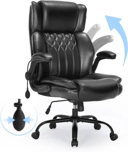 Silla de oficina grande y resistente de 600 libras, silla de oficina grande y alta para personas pesadas, silla de escritorio ejecutiva con soporte