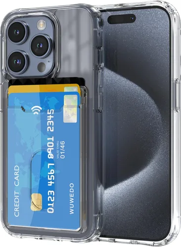 Miniatura 9 de 【Actualización】 Funda tipo cartera transparente para iPhone 13, antiamarilleo, delgada, parachoques de TPU + funda trasera de policarbonato con 2