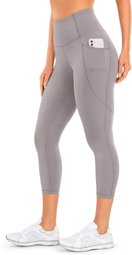 CRZ YOGA Leggings capri de entrenamiento con sensación desnuda para mujer, 21 pulgadas, cintura alta, control de abdomen, pantalones de yoga con