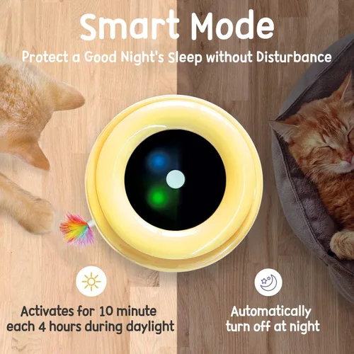 Miniatura 5 de ORSDA Juguetes interactivos 2 en 1 para gatos de interior, bolas de juguete automáticas para gatos, juguetes de plumas emboscadas con 6 plumas