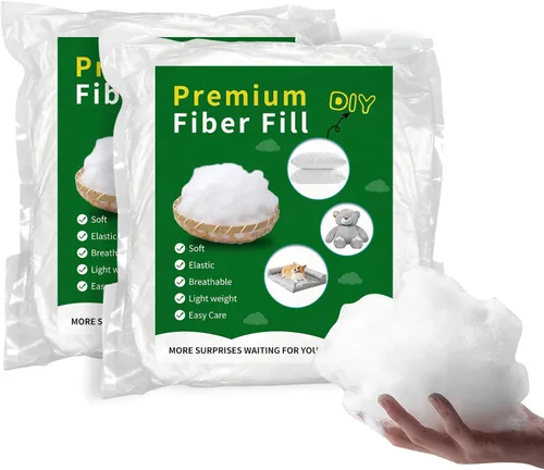 Miniatura 10 de Daylendar Relleno de Fibra de Poliéster 100g/0.22lb, Relleno de Fibra Premium para Manualidades, Relleno de Crochet Reciclable de Alta Resiliencia