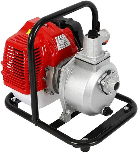 Bomba de Agua de Gas Gasolina, 1" 2 Tiempos 1.7HP Bomba de Transferencia de Agua de Gasolina de Alta Presión para Piscina, Paisajismo o Riego de