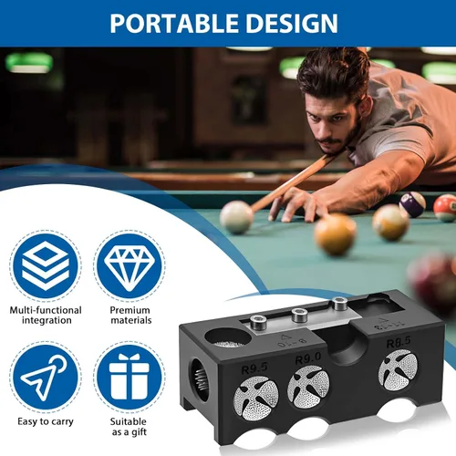 Miniatura 5 de Moldeador de punta de taco de billar 11 en 1, kit de repuesto de puntas de taco de piscina, puntas de taco de piscina, herramienta de punta de taco