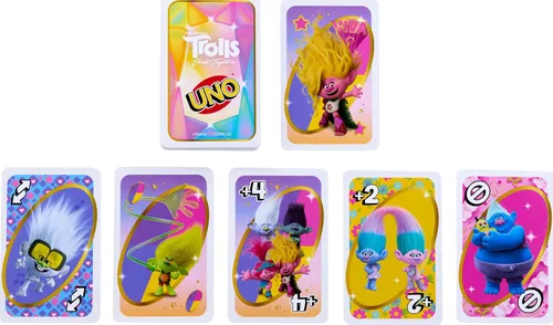 Miniatura 6 de Mattel Games UNO Trolls 3: Juego de cartas Band Together para niños, adultos y noche de juegos con personajes de Trolls y regla especial