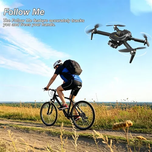 Miniatura 6 de Dron con cámara HD 1080P, cuadricóptero RC plegable con una tecla de despegue/tierra, control de gestos, evitación inteligente de obstáculos, 2