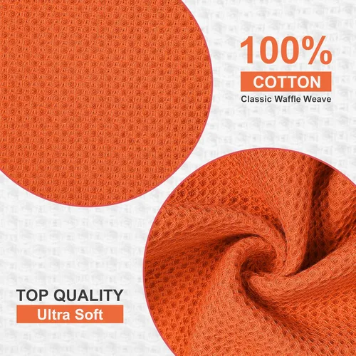 Miniatura 2 de Homaxy Toallas de cocina 100% algodón con tejido de gofre, 13 x 28 pulgadas, súper absorbentes y lavables a máquina, para secar platos, paquete