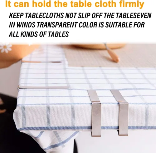 Miniatura 4 de 60 clips para mantel, clips de mesa de picnic resistentes, abrazaderas de acero inoxidable, soportes para manteles de mesa, ideales para el hogar