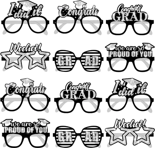 Miniatura 15 de KatchOn Gafas de graduación 2025 negras y doradas – Juego de 20 Accesorios para cabina de fotos Decoraciones de clase de 2025 Recuerdos