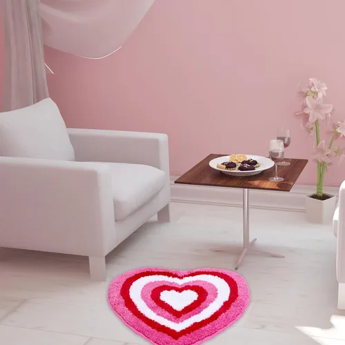 Miniatura 7 de JarThenaAMCS Alfombra de baño para el día de San Valentín, alfombra de baño con forma de corazón rojo y rosa, alfombra de baño antideslizante