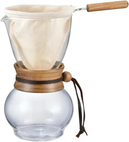 Hario Filtros de tela para cafetera de goteo Woodneck 1, jarra de filtro - madera oscura, Madera oscura