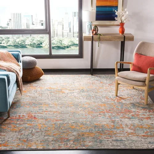 Miniatura 33 de SAFAVIEH Colección Madison - Alfombra de acento 2'2" x 4', negro y dorado, diseño abstracto moderno, no desprende pelusa y fácil cuidado, ideal