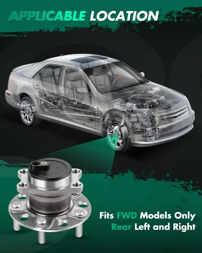 Miniatura 2 de SCITOO Kit de montaje de buje de rueda trasera 512332 5 pernos con sensor ABS apto para Dodge Avenger para Jeep Patriot Sebring para Dodge Caliber