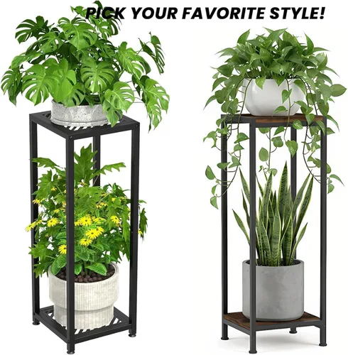 Miniatura 9 de TOSKING Soporte alto para plantas para interiores – Estante de metal moderno de 2 niveles, altura de 30 pulgadas y capacidad de 200 libras