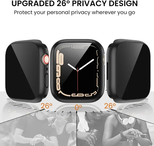 Miniatura 2 de Tensea (2 en 1) Funda protectora de pantalla impermeable para Apple Watch de 45 mm Serie 9 8 7, iWatch cubierta protectora de PC con película