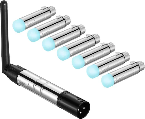 Miniatura 8 de Donner DMX512 Controlador inalámbrico Dfi DJ 2.4G DMX inalámbrico 7 receptores versión corta con cúpula de luz y 1 transmisor control de iluminación