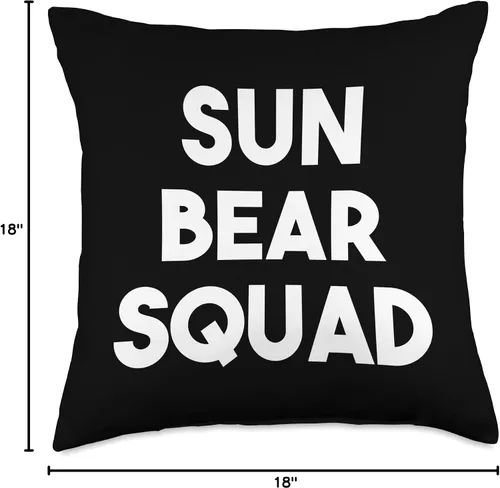 Miniatura 4 de Sun Bear Squad Funny Sun Bear Lover - Almohada de 18 x 18 pulgadas, multicolor