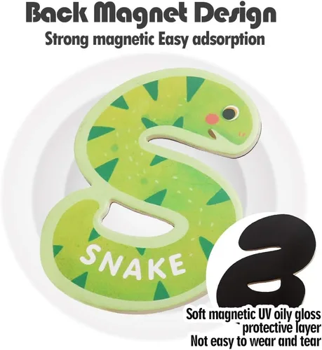 Miniatura 5 de JOCHA ABC Letra Lindos Animales Nevera Jumbo Grandes Imanes del Alfabeto Preescolar Aprendizaje de Ortografía Nevera Magnético Mayúscula Colorido