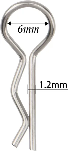 Miniatura 6 de ShareGoo - Paquete de 8 clips de metal en R con cuerda antipérdida de acero para carrocería RC compatible con 1/8 1/10 Traxxas HSP Arrma Axial Negro