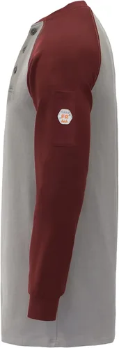Miniatura 38 de KONRECO Camisas FR para hombre resistentes al fuego/ignífugo CAT2 7oz algodón dos tonos y camisa Henley