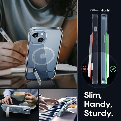 Miniatura 5 de Funda magnética para iPhone 14 de 6.1 pulgadas (2022), soporte delgado con protector de pantalla compatible con Magsafe a prueba de golpes