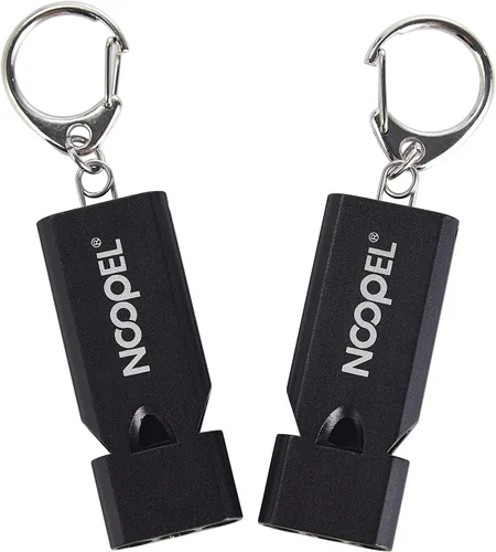 Miniatura 4 de Whistle Emergency Noopel - Silbatos de supervivencia de tres tubos, paquete de 2 con cordón y llavero para senderismo, camping, kayak, deportes