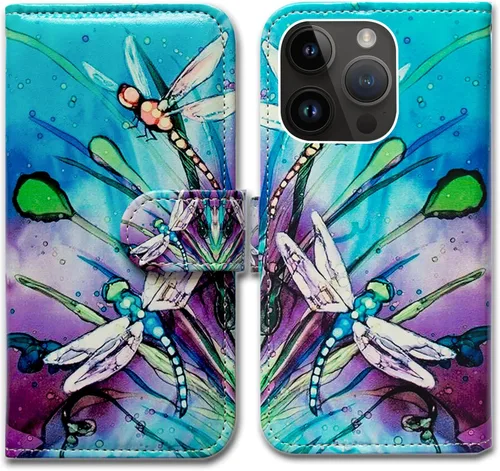 Miniatura 22 de Bcov Funda para iPhone 15 Pro Max, funda de piel con tapa y soporte para tarjeta y soporte para iPhone 15 Pro Max