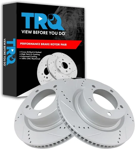 Miniatura 172 de TRQ Juego de rotores de freno de rendimiento trasero con revestimiento G premium compatible con Mazda 6 2014-2021