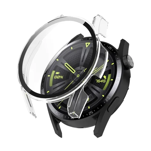 Miniatura 11 de AISPORTS Paquete de 2 fundas protectoras compatibles con Huawei Watch GT 3 de 1.811 in, carcasa rígida de policarbonato HD, película de vidrio negro