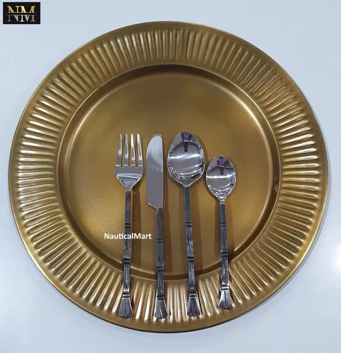 Miniatura 3 de Nautical-Mart Juego de cubiertos de acero inoxidable de 5 piezas, incluye 2 cucharas, tenedor, cuchillo para el hogar y restaurante, apto