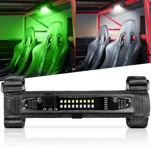 Miniatura 8 de OFFROADTOWN Luz LED de cúpula universal, montaje en barra enrollable, luces de cúpula UTV, luces de cúpula alimentadas por batería, luz