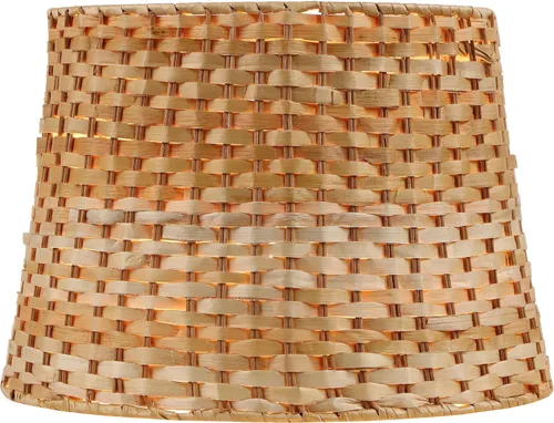 Miniatura 2 de Aspen Creative 32991, Pantalla de Lámpara Empire Spider Tejida a Mano, Hoja de Plátano Natural, 13" Superior x 16" Inferior x 11" Altura Inclinada
