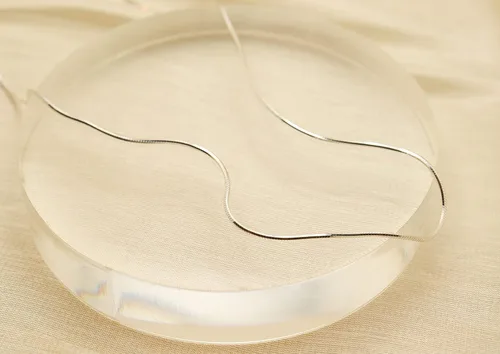 Miniatura 3 de PORI JEWELERS Cadena de serpiente italiana mágica de plata de ley 925 de 0.039 pulgadas, 8 caras, para mujer, fabricada en Italia