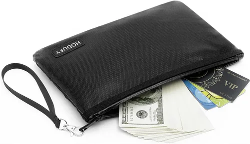 Miniatura 6 de Bolsa de dinero ignífuga (2000℉), bolsas de documentos ignífugas, bolsa de efectivo bancario con cremallera y correa, adecuada para documentos A5
