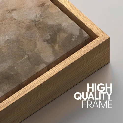 Miniatura 532 de SIGNWIN Lienzo enmarcado para pared, arte con pinceladas de flujo neutro en tonos beige abstractos, ilustraciones, arte moderno, decorativo
