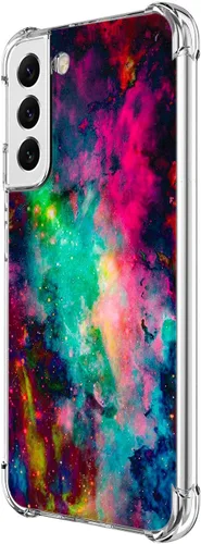 Miniatura 17 de Funda para Galaxy S22, Protección Azul con Flores de Mariposa y Rosas, Funda Anti-Choque y Anti-Arañazos de TPU de Cuerpo Completo para Samsung