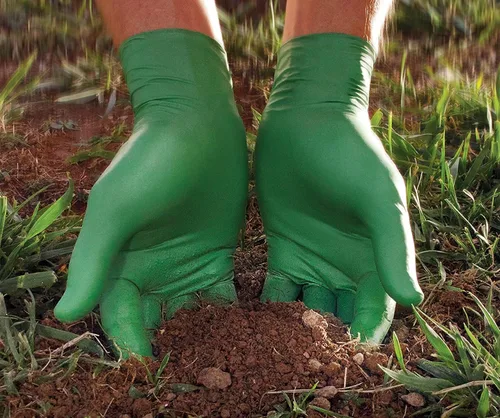 Miniatura 5 de SHOWA 6110PF Guantes de Seguridad Desechables de Nitrilo Sostenibles EBT de Un Solo Uso, Sin Látex, Sin Polvo, 4 Mil, 9.5" de Longitud, Extra