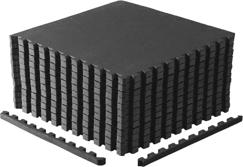 Miniatura 13 de CAP Puzzle Exercise Mats 1” Thick EVA Interlocking Foam Tiles for Home Gym Flooring Multiple Options Diamond - Negro