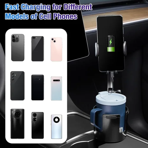 Miniatura 7 de This Hill Soporte para Tazas con Cargador de Teléfono, Carga Rápida de 15W con Sujeción Automática, Soporte de Teléfono para Cargador de Portavasos