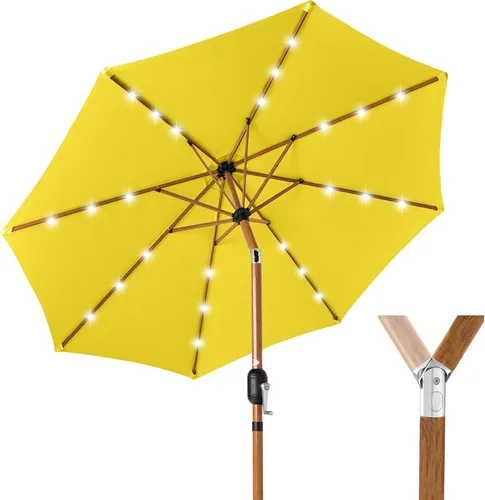 Miniatura 43 de Best Choice Products Solar Polyester LED Lighted Patio Umbrella w/Tilt Adjustment and UV-Resistant Fabric Gris niebla