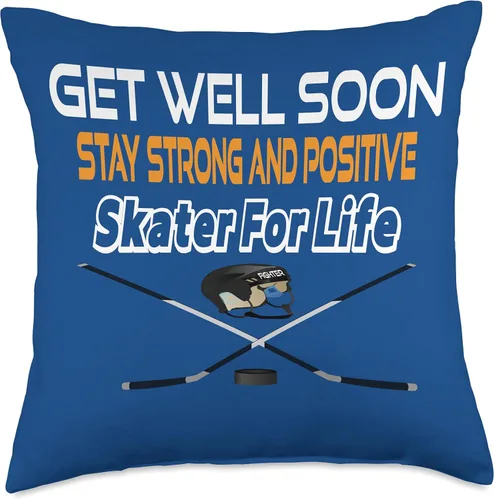 Miniatura 5 de DesignsByKelley Best Wishes Fast Recovery Gifts Get Well Soon Hockey Athletes Feel Better Gifts - Almohada de 16.0 x 16.0 in, multicolor