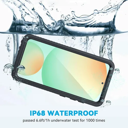 Miniatura 3 de Lanhiem Funda para Samsung Galaxy S24 FE, IP68 impermeable a prueba de polvo con protector de pantalla integrado, funda protectora de cuerpo Negro